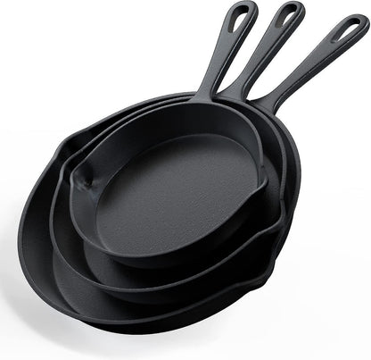 3-Piece Iron Cast Skillet Set